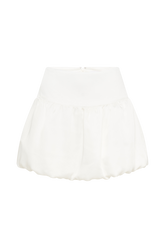 Genia Satin Bubble Mini Skirt - White